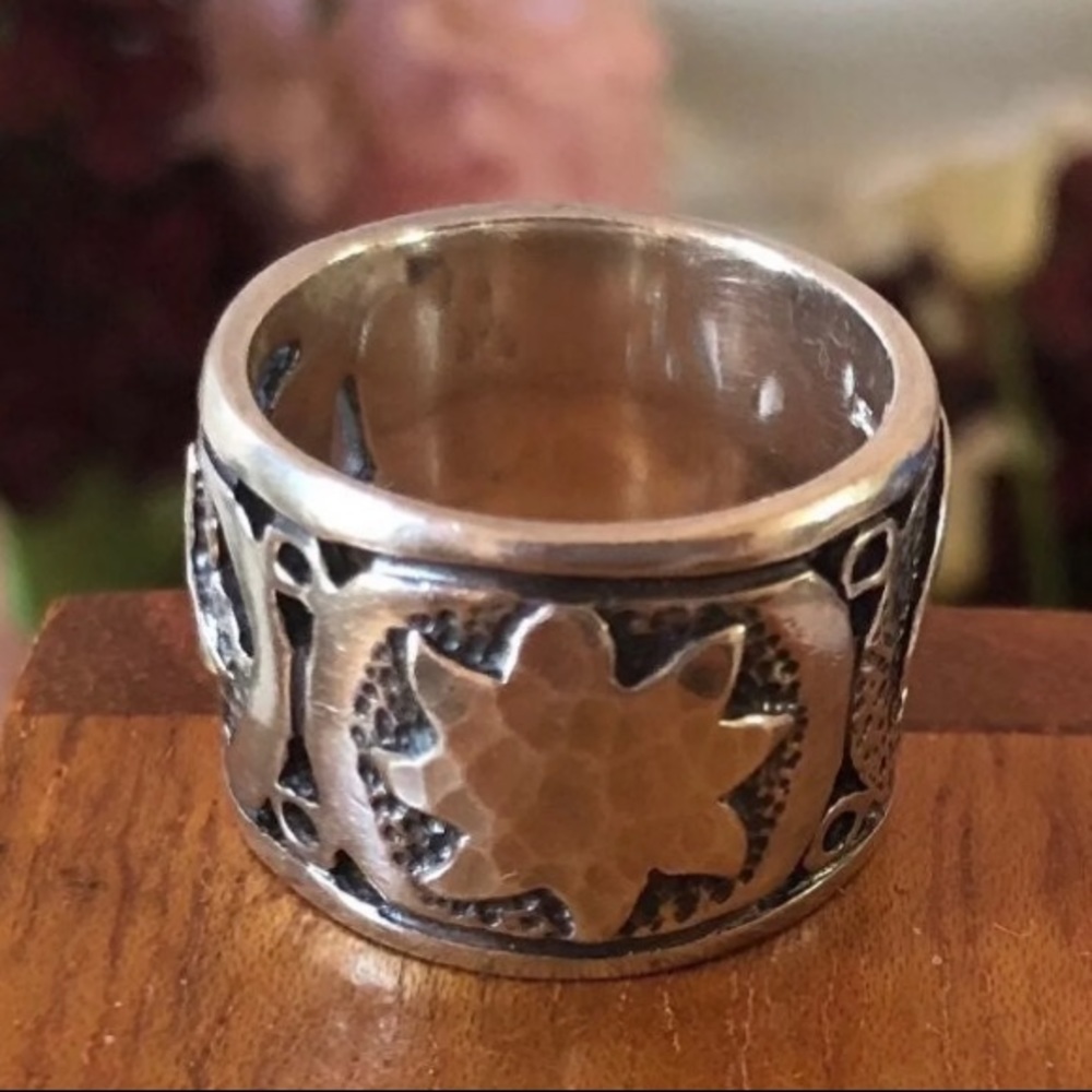 Rare Vintage Silpada Sterling Celestial Sun Moon Star Ring R1749 Size 8 1/4
